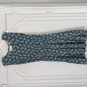 LOFT Teal and Pink Floral Dress